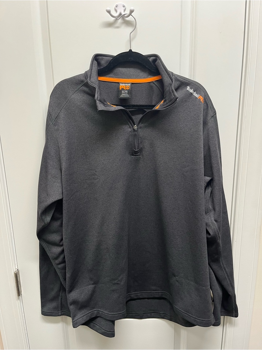 Timberland PRO 1/4 Zip Mock Neck Pullover Original Fit Dark Gray Long Sleeve XL